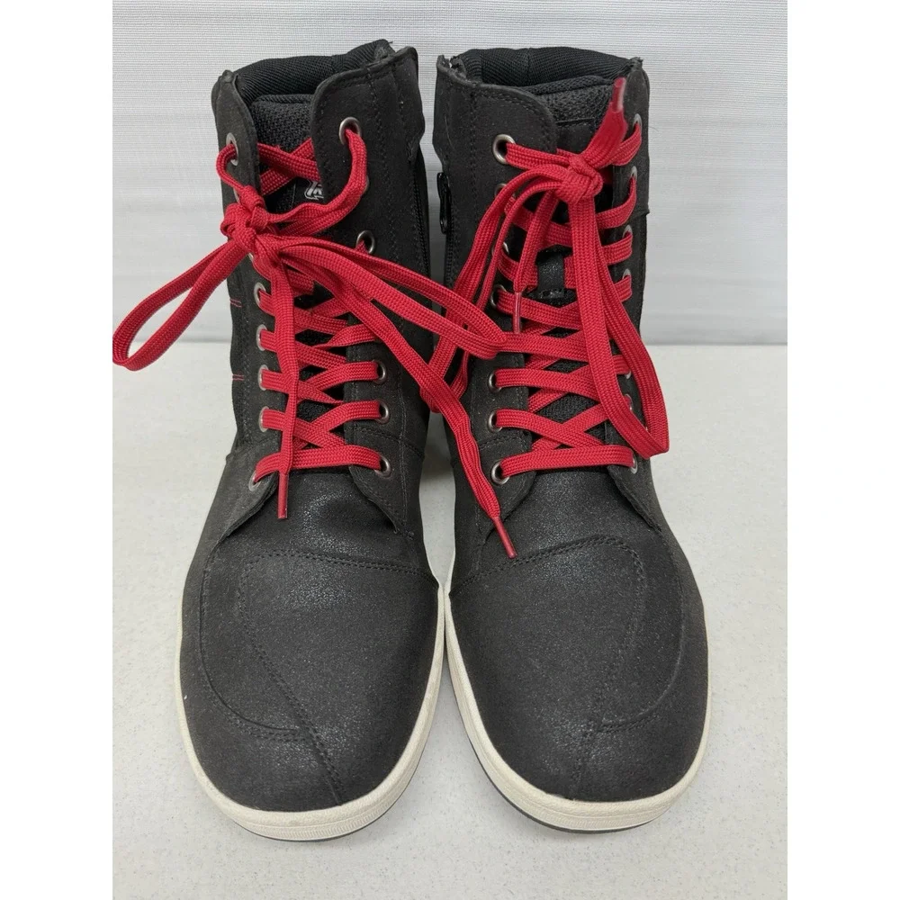 IRON JIAS JIA-XZ001 Motorcycle Shoes Mens 12.5 Ankle Protective Gear Black Red